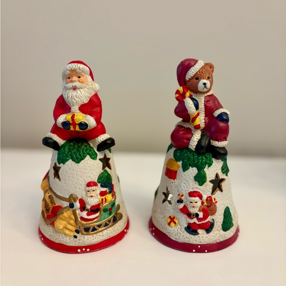 Vintage River Grove Pottery Works Porcelain Christmas Bells